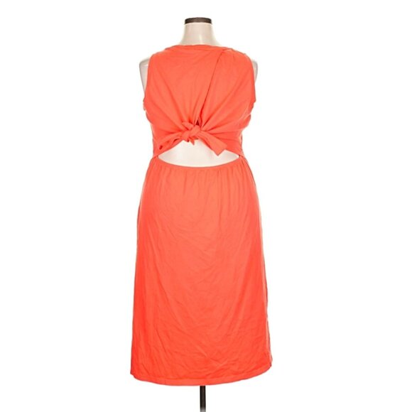 GAP Vibrant Orange Tie-Back Cotton Casual Dress - Size XXL - Like New - Picture 2 of 7